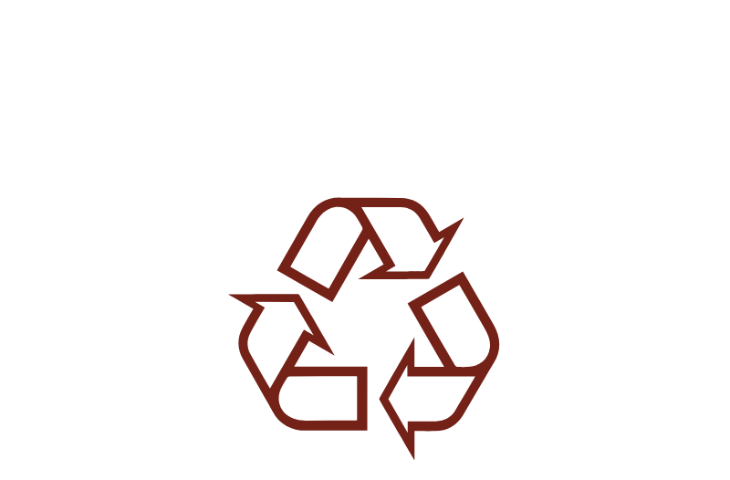 Recycle Icon to signify eco-friendly materials by using aluminium bottles, not plastic